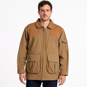 Cabela’s field jacket nylon relaxed fit quilted shoulder utility coat XL tan